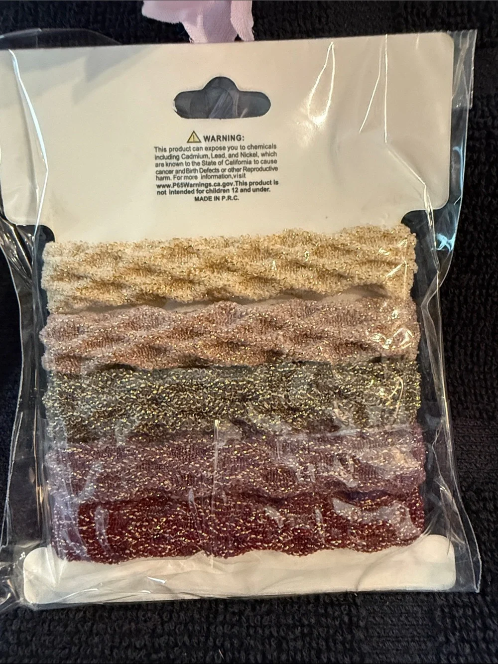Metallic Glitter Stretch Hair Bands - Gold, Rose Gold, Green, Pink, Burgundy